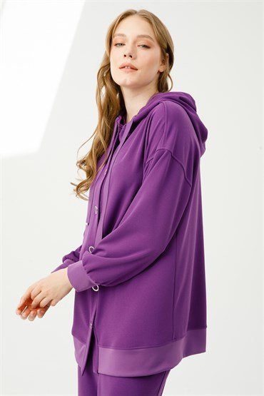 Hooded Tunic Pants Set LIGHT PURPLE