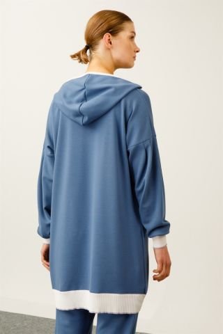 Ghisa Hooded Tunic Pants Set İNDİGO