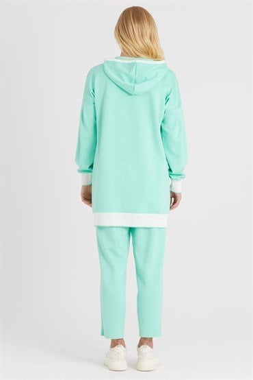 Hooded Tunic Pants Set MINT