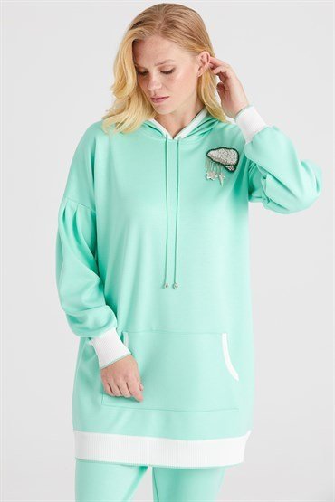 Hooded Tunic Pants Set MINT