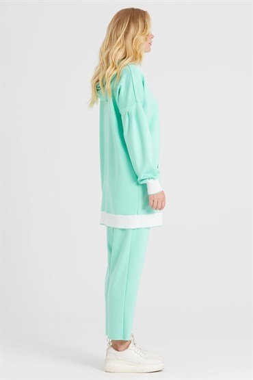 Hooded Tunic Pants Set MINT