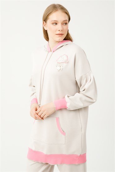 Kapşonlu Tunik Pantolon Takımı TAŞ