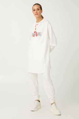 Ghisa Print Detailed Tunic Trousers Set EKRU