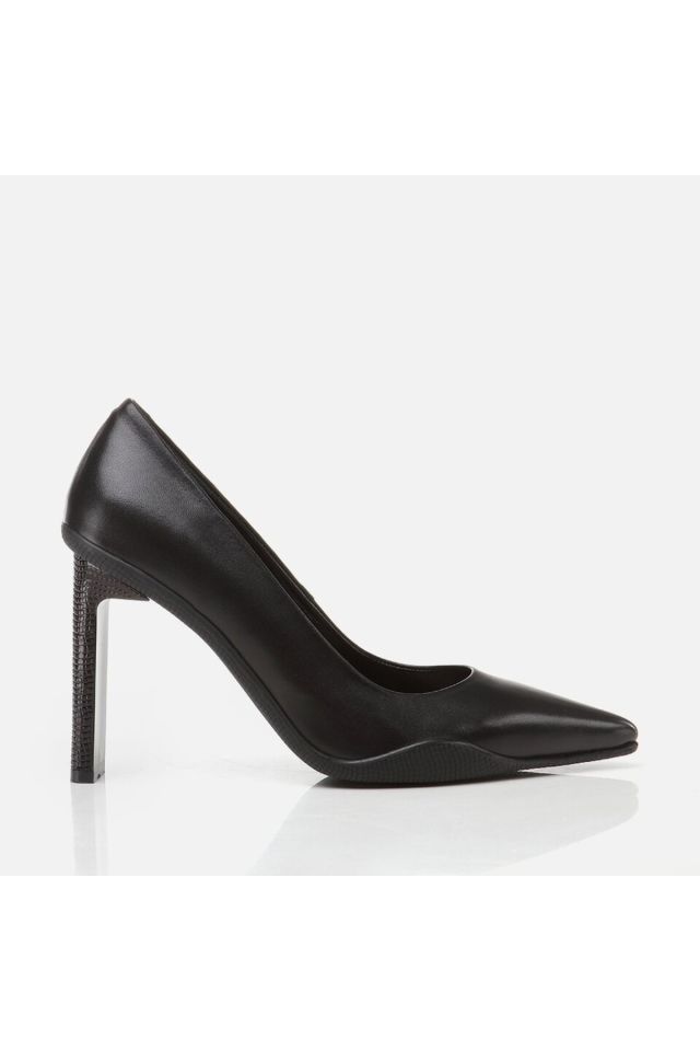 Hakiki Deri Siyah Kadın Stiletto