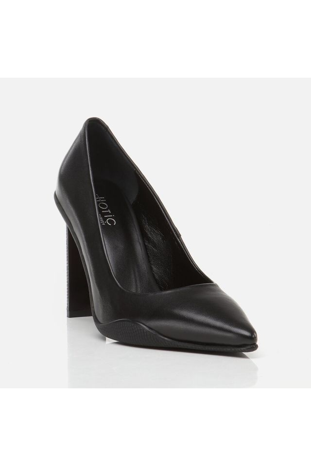 Hakiki Deri Siyah Kadın Stiletto
