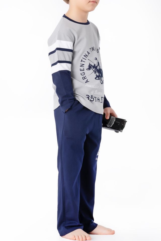 Erkek Çocuk Gri Pijama Takımı