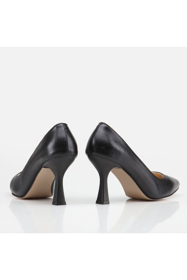 Hakiki Deri Siyah Kadın Stiletto