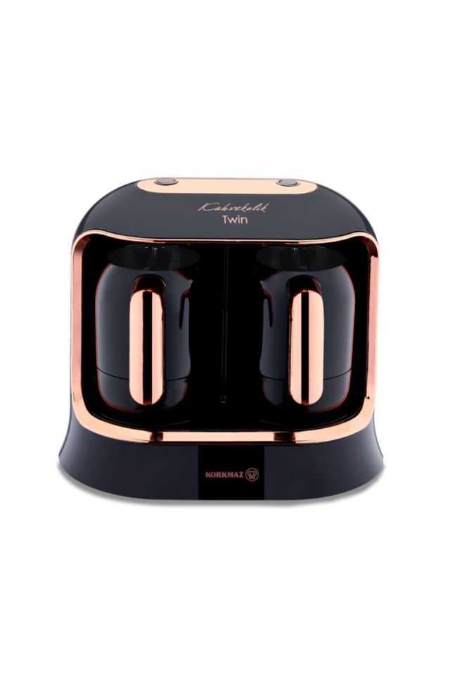 KORKMAZ Kahvekolik Deluxe Twin Siyah/rosagold Kahve Makinesi