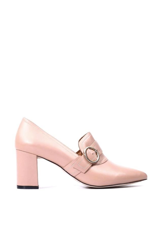 Hakiki Deri Naturel Kadın Stiletto