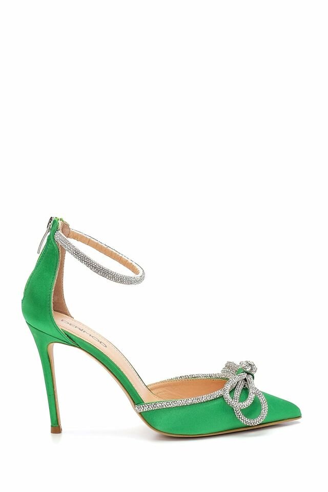 Women's Leather Bow Heeled Shoes