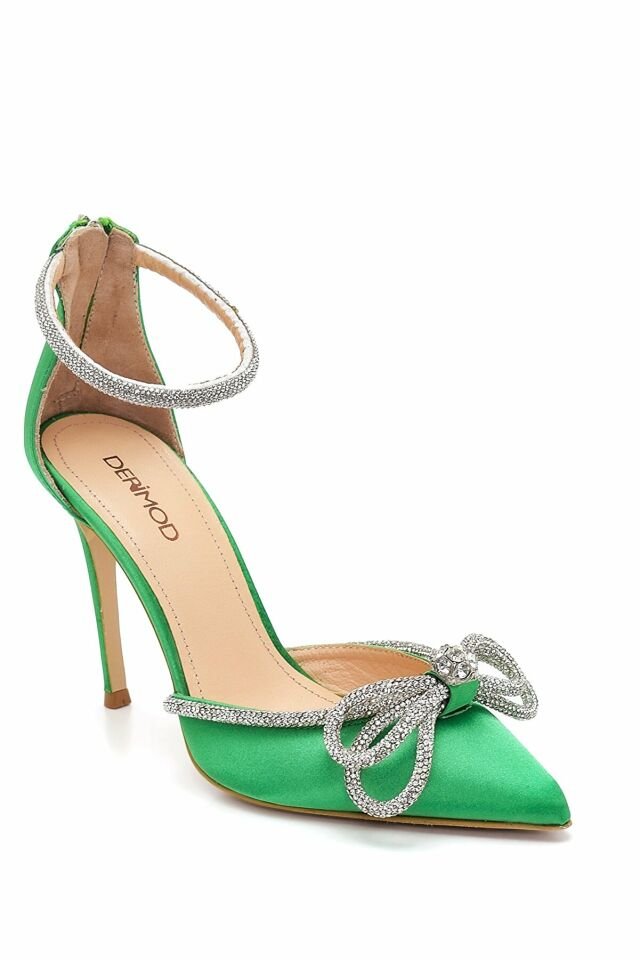 Women's Leather Bow Heeled Shoes