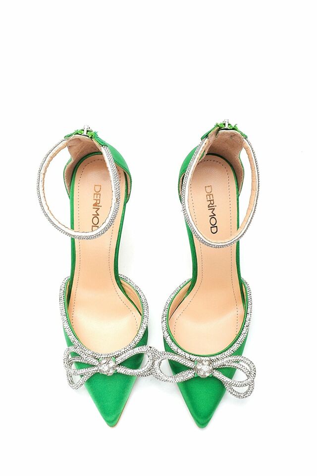 Women's Leather Bow Heeled Shoes