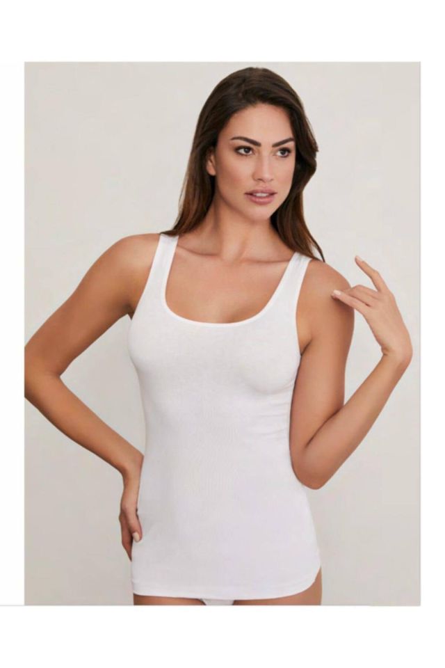 Women's 3-pack White&black&skin Mixed Package Thick Strap Singlet