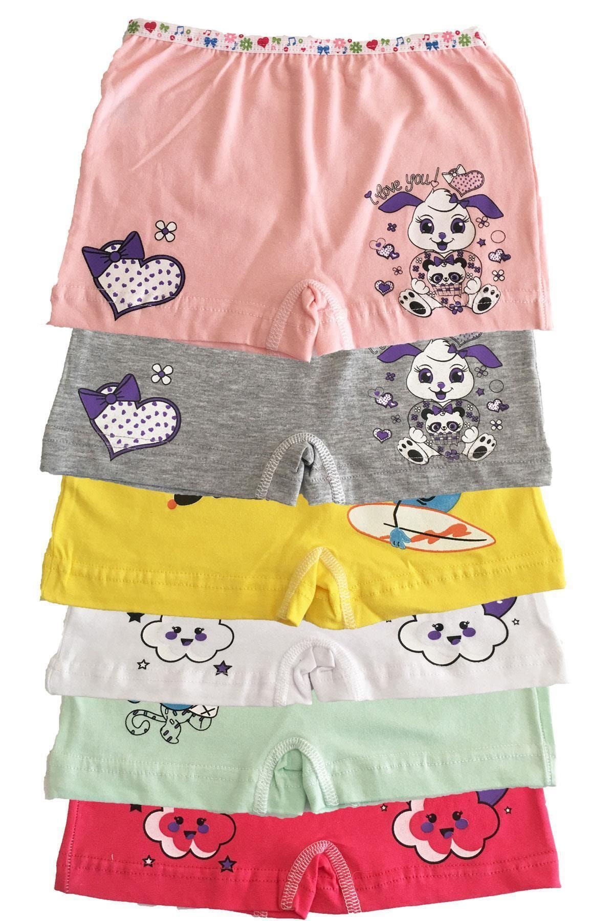 Girl Child Colorful Lycra Cotton Boxer 6 Pack