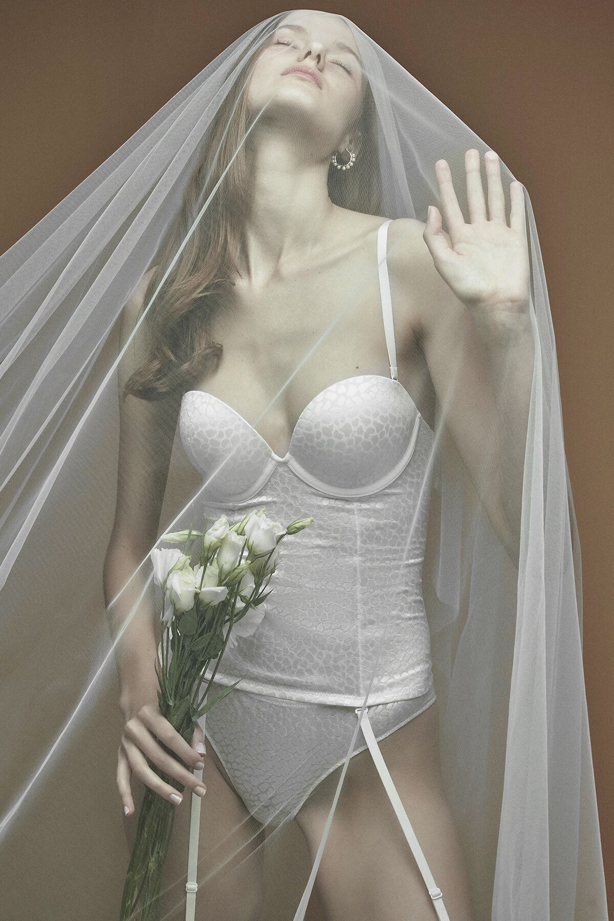 Heart Strapless Printed Bustier