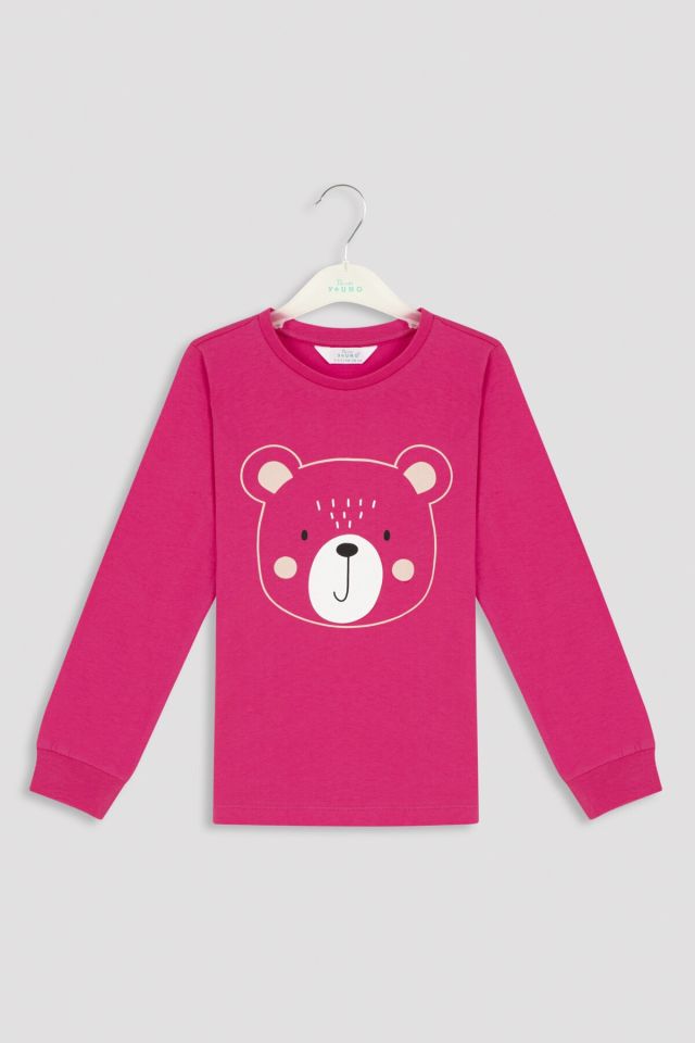 Multicolored Girl's Cozy Bear 2 Pajamas Set 11-12 Years