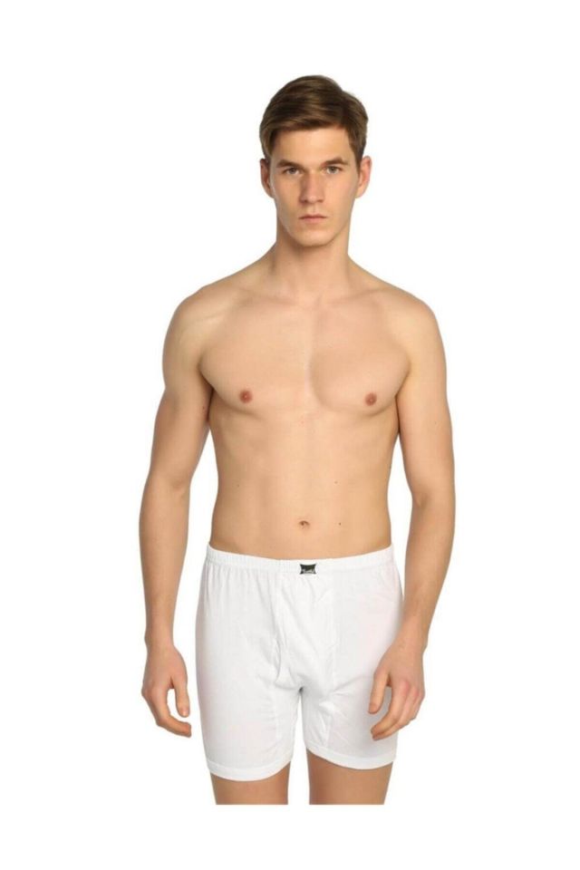 Erkek Beyaz Penye Arjantin Boxer 6'lı Paket 0110