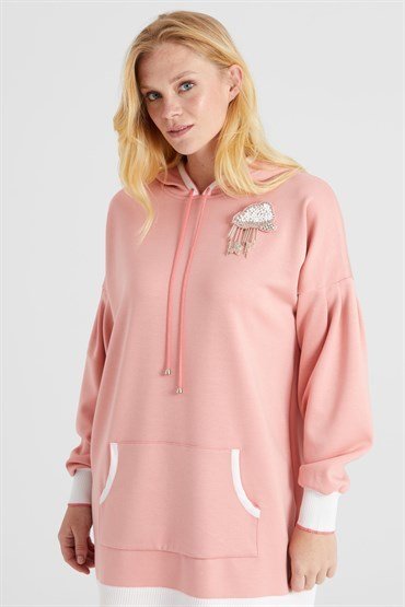 Hooded Tunic Pants Set PINK