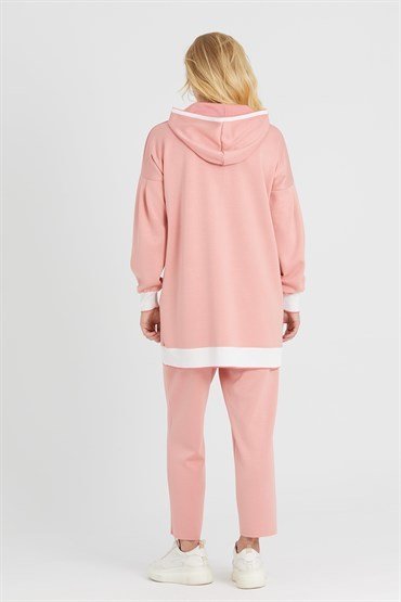 Hooded Tunic Pants Set PINK