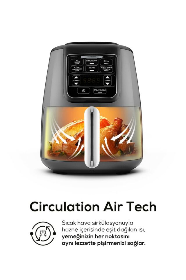 Air Pro Cook XL 2 in 1 Talking Airfryer Space Gray