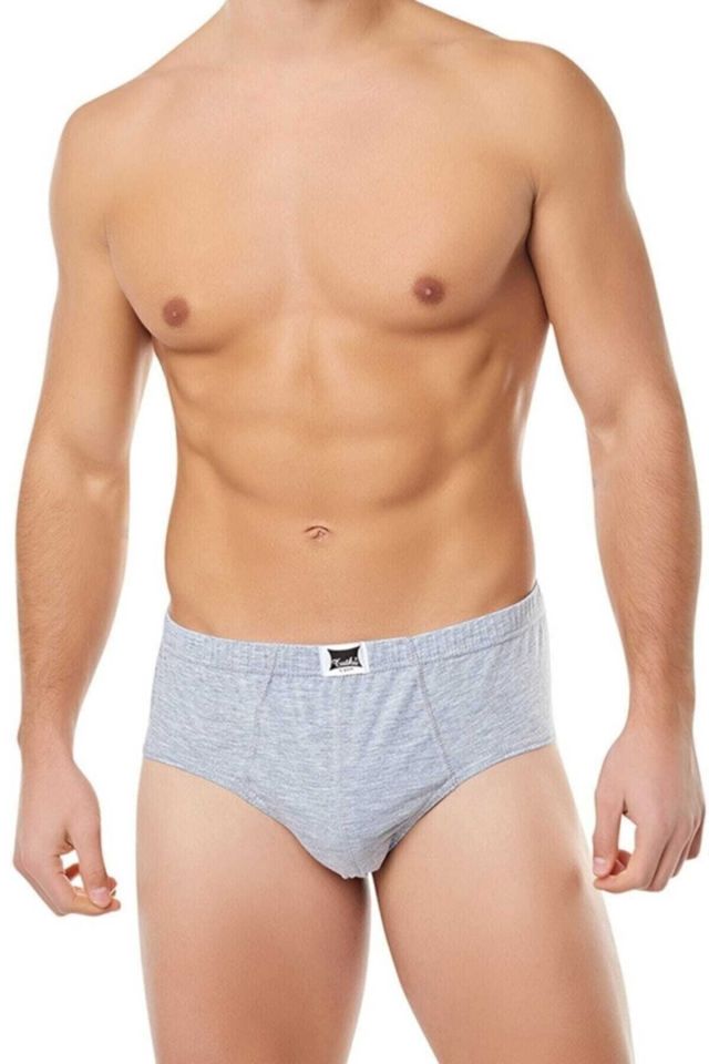 Men's Gray Cotton Combed Cotton Panties 6 Pack