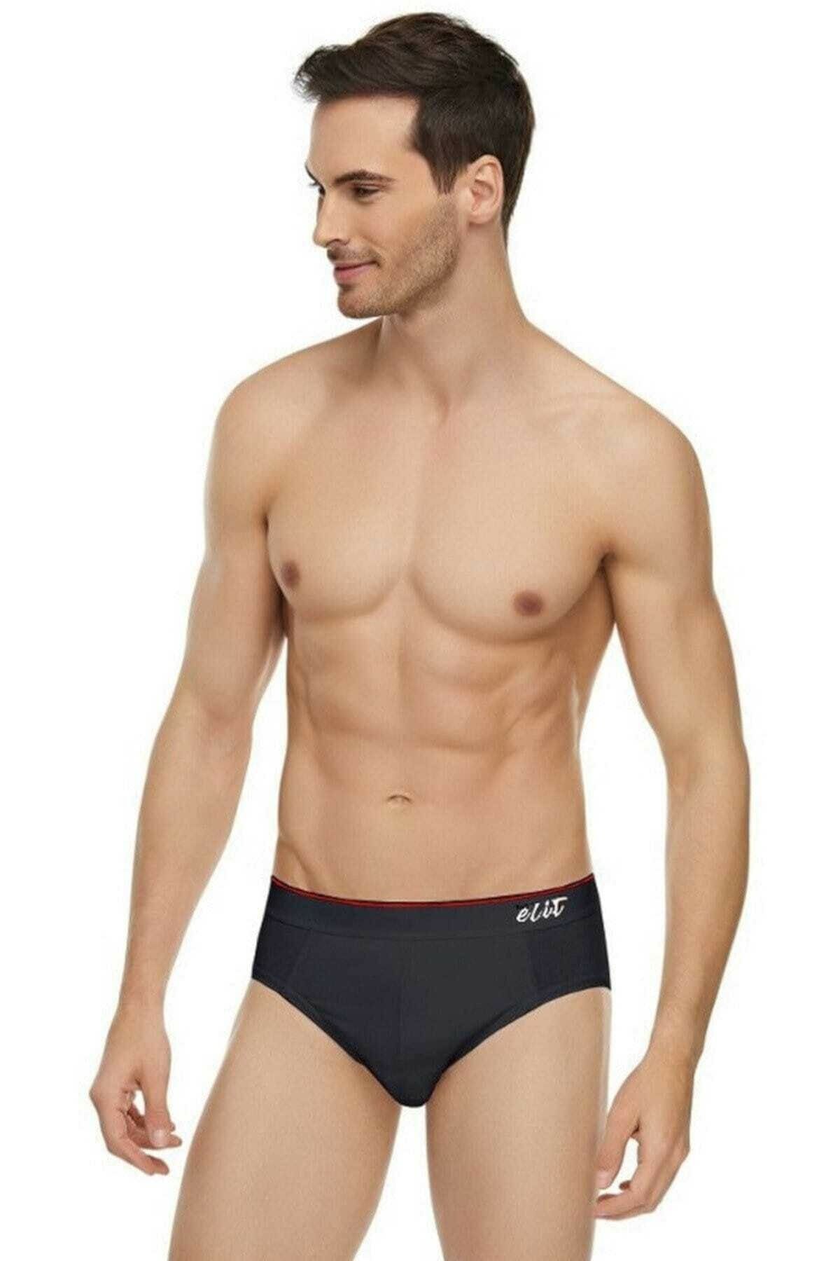 Elite Men's Lycra Cotton Belted Sports Slip Briefs 6 Pack