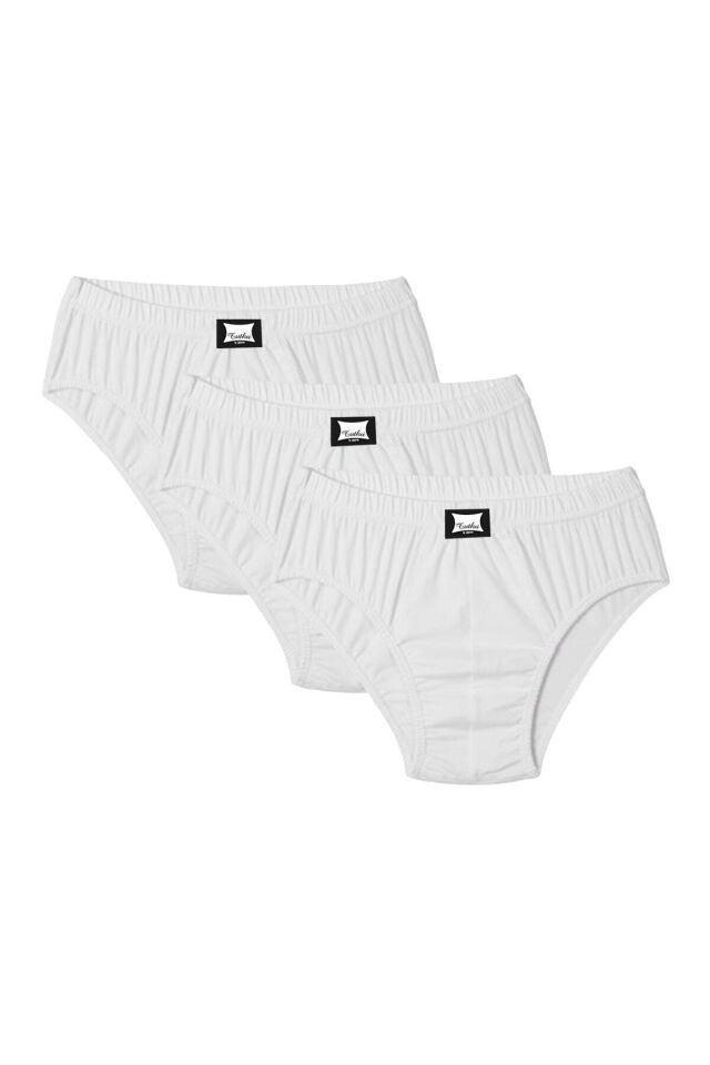 Men's White Combed Cotton 12-Piece Kom Slip Briefs