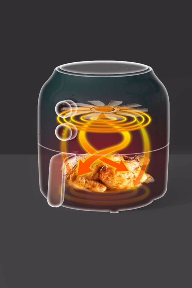 Multifry Siyah Air Fryer Yağsız Fritöz 2,6 L