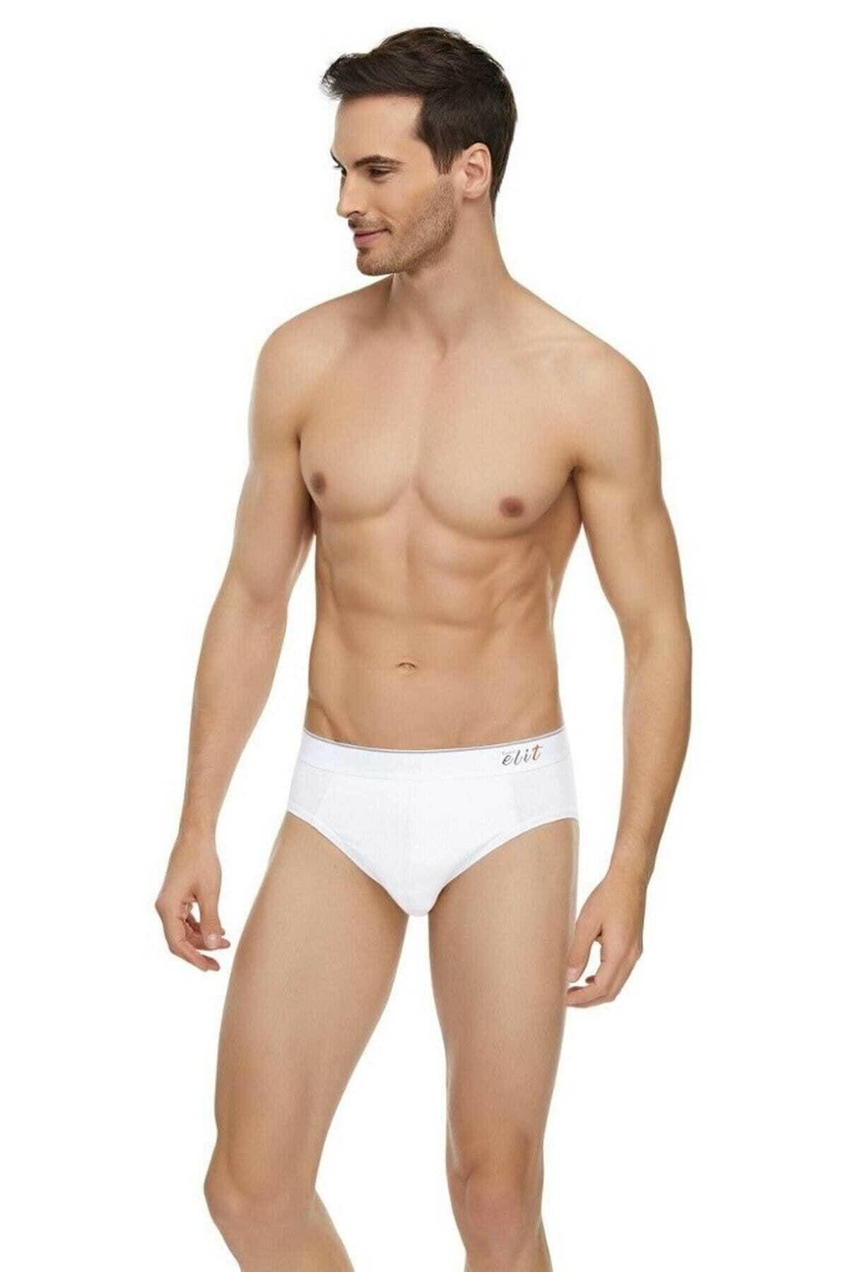 Elite Men's Lycra Cotton Belted Sports Slip Briefs 6 Pack