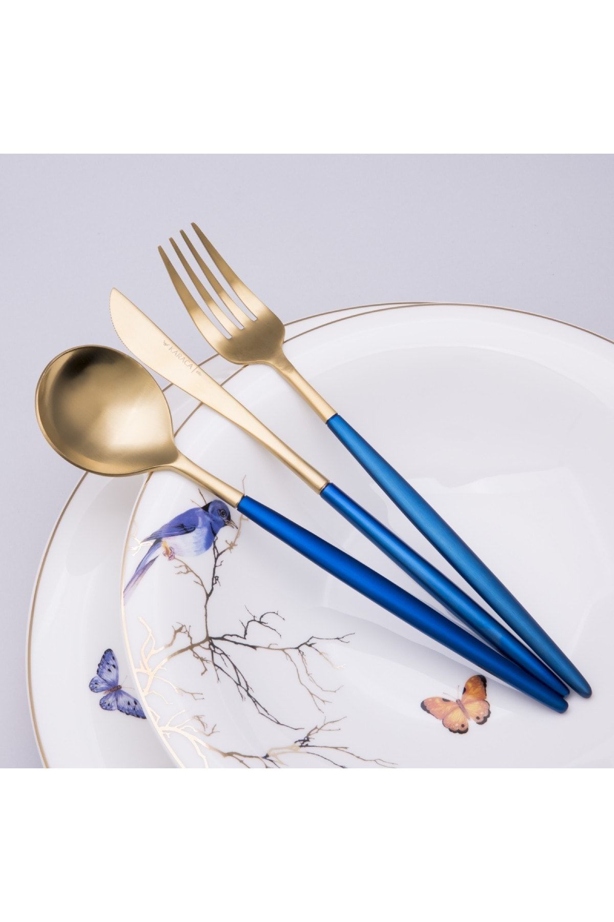 Karaca Home New Lydia 60 Pieces Cutlery Set for 12 People Blue