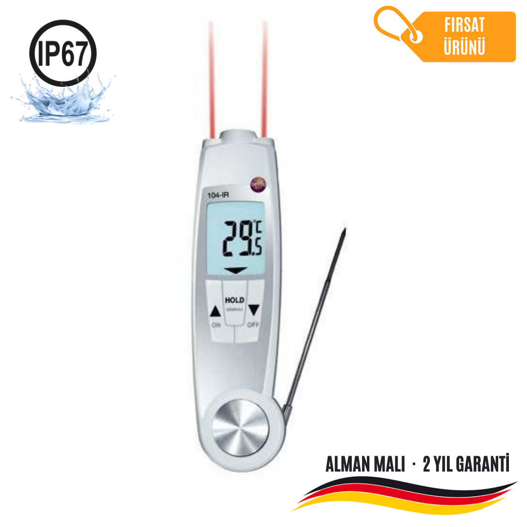 Testo 104-IR Infrared Ve Batırma Tip Gıda Termometresi