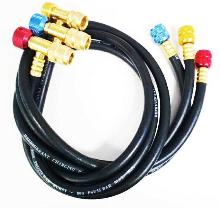 23335 - SS Black Diamond 120cm -1/4” Şarj Hortumu - Akış Vanalı - Safe Seal