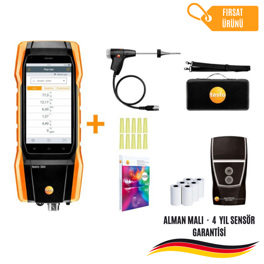 Testo 300 Set 1 - Baca Gazı Analiz Cihazı - Yazıcısız Set
