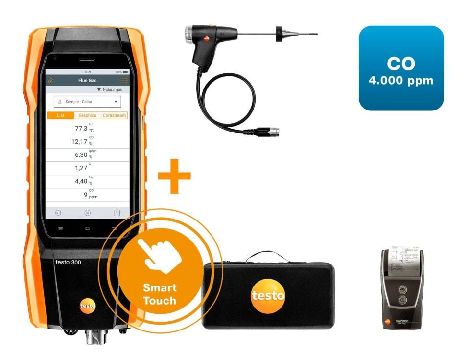 Testo 300 Set 1 - Baca Gazı Analiz Cihazı - Yazıcısız Set
