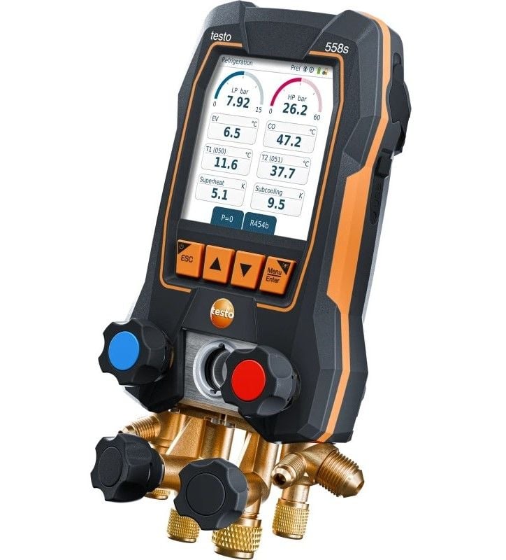testo 558s - 4 Yollu Valf Bloğu ve Sezgisel Dokunmatik Ekranlı Dijital Manifold
