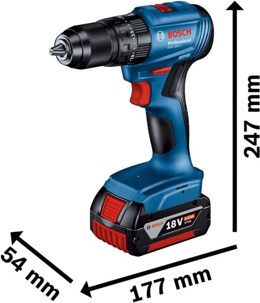 Bosch Professional GSB 185-LI Akülü Darbeli Delme Vidalama Makinesi  2 x 2,0 Ah Çift akülü                                                                                    Akü, Şarj Cihazı, Yumuşak/Sert Tork: 21/50 Nm; Plastik Çanta)