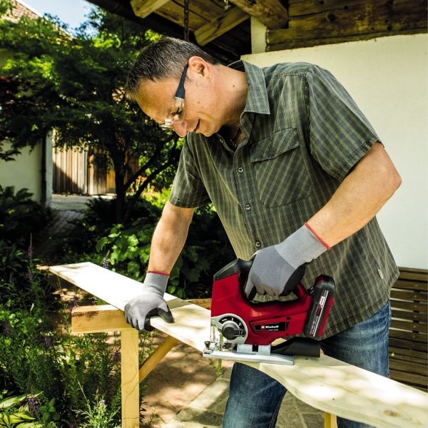 Einhell TE-JS 18/80 Li -Solo Akülü Dekupaj Testere Power X-Change (18 V, Maks. 80 mm Kesim Derinliği, 4 Kademeli Sarkaç Koruması, Toz emiş Adaptörü, Paralellik Mesnedi, LED Işık) - 4321200
