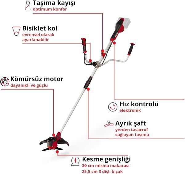 Einhell AGILLO 36/255 BL - Solo, Akülü Çalı Tırpanı (Akü ve şarj cihazı dahil değildir)