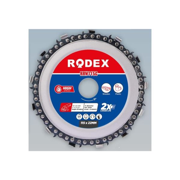 Rodex Zincirli Ahşap Işleme Oyma Kesme Disk 115 mm