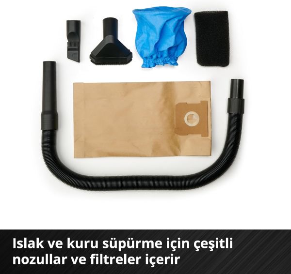 Einhell TE-VC 18/10 Li - Solo, Akülü Islak/Kuru Süpürge