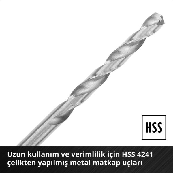 Einhell Metal delme uç seti 10 parça, S-CASE kutu - 49108723