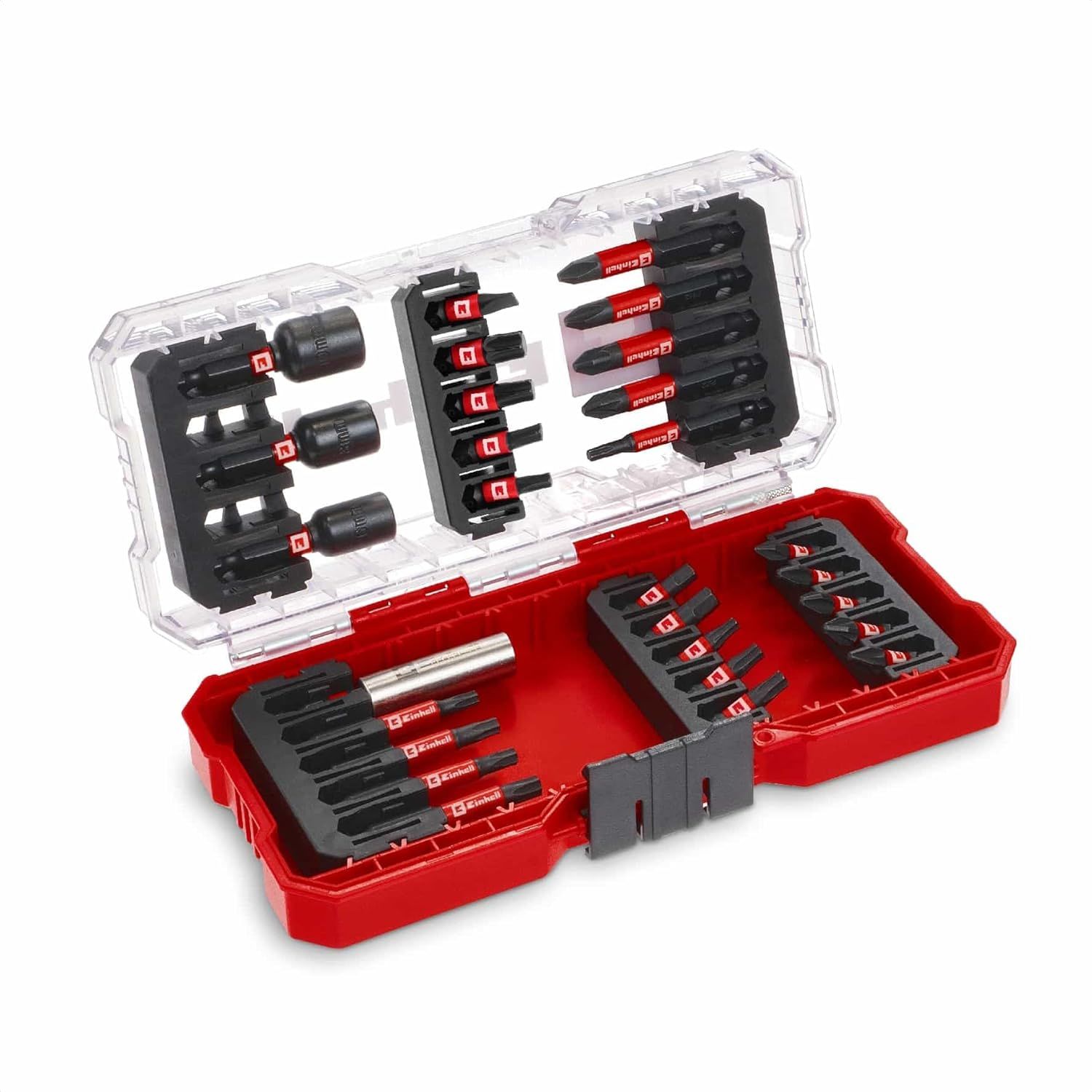 Einhell S-CASE 28 Parça Darbeye Dayanıklı Bits Uç Seti (25 mm Uçlar, 50 mm Uçlar, 60 mm Uç Tutucu, Lokmalar Dahil Saklama Kutusu)