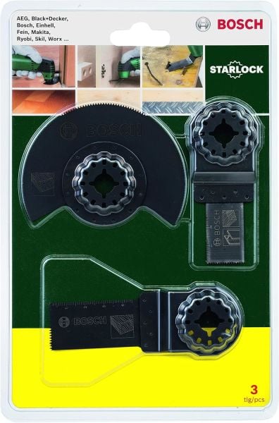 Bosch DIY Starlock 3'lü Çok İşlevli Aletler İçin Ahşap Seti