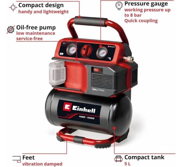 Einhell TE-AC 18/75 Li Of-Solo Akülü Hava Kompresörü Akü Hariç 4020410