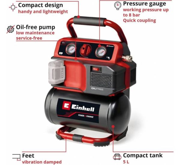 Einhell TE-AC 18/75 Li Of-Solo Akülü Hava Kompresörü Akü Hariç 4020410