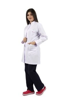 Hakim Yaka Orta Boy Kadın Doktor-Öğretmen Önlüğü