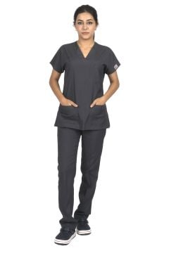 Füme Premium Flex Unisex Likralı Scrubs Doktor Hemşire Üniforma Takım