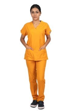 Hardal Premium Flex Unisex Likralı Scrubs Doktor Hemşire Üniforma Takım