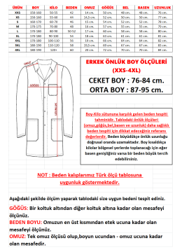 Gömlek Yaka Ceket Boy Erkek Doktor-Öğretmen Önlüğü