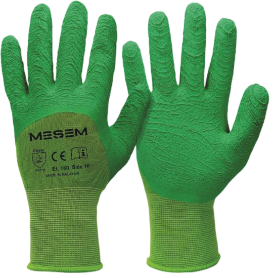 Meşem Camcı Eldiven Yeşil Tırtıklı No:10